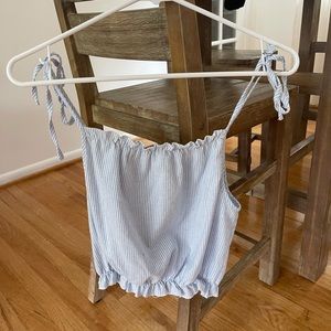 Blue striped tank top
